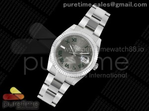 DateJust 41 126334 JQF 1:1 Best Edition 904L Steel Gray Dial Green Roman Marker on Oyster Bracelet VR3235