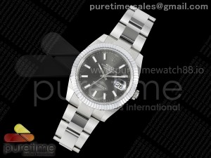 DateJust 41 126334 JQF 1:1 Best Edition 904L Steel Gray Stick Dial on Oyster Bracelet VR3235