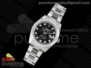 DateJust 41 126334 JQF 1:1 Best Edition 904L Steel Black Diamonds Dial on Oyster Bracelet VR3235