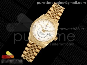 Skydweller 336938 YG Noob 1:1 Best Edition White Dial on YG Jubilee Bracelet A9002 V2