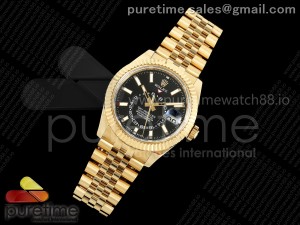 Skydweller 336938 YG Noob 1:1 Best Edition Black Dial on YG Jubilee Bracelet A9002 V2