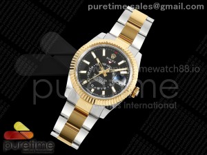Skydweller 336933 SS/YG Noob 1:1 Best Edition Black Dial on SS/YG Oyster Bracelet A9002 V2