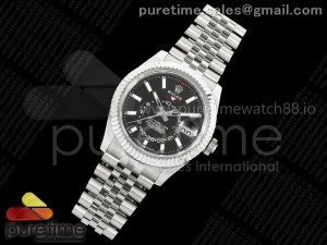 Skydweller 336934 SS Noob 1:1 Best Edition Black Dial on SS Jubilee Bracelet A9002 V2