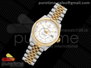 Skydweller 336933 SS/YG Noob 1:1 Best Edition White Dial on SS/YG Jubilee Bracelet A9002 V2