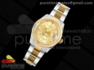 Skydweller 336933 SS/YG Noob 1:1 Best Edition YG Dial on SS/YG Oyster Bracelet A9002 V2