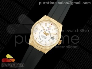 Skydweller 336238 YG Noob 1:1 Best Edition White Dial on Oysterflex Strap A9002 V2