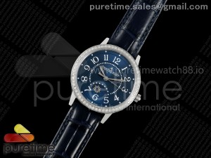 Rendez-Vous Night & Day SS APSF 1:1 Best Edition Blue Dial Diamonds Bezel on Blue Leather Strap SA898
