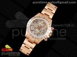 Daytona Artisans de Geneve RG ADGF Best Edition Skeleton Dial Crystal Bezel on RG Bracelet SA4130