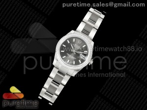 DateJust 31 SS ARF 1:1 Best Edition Gray Stick Dial Diamonds Bezel on Oyster Bracelet ETA2688