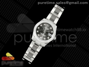 DateJust 31 SS ARF 1:1 Best Edition Gray Diamonds Dial Diamonds Bezel on Oyster Bracelet ETA2688