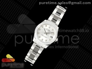 DateJust 31 SS ARF 1:1 Best Edition Silver Diamonds Dial Diamonds Bezel on Oyster Bracelet ETA2688