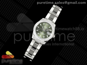 DateJust 31 SS ARF 1:1 Best Edition Green Stick Dial Diamonds Bezel on Oyster Bracelet ETA2688