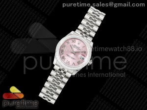 DateJust 31 SS ARF 1:1 Best Edition Pink Roman Dial Diamonds Bezel on Jubilee Bracelet ETA2688
