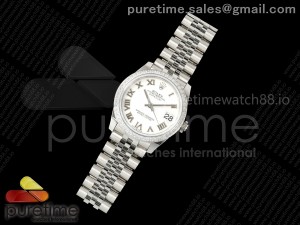 DateJust 31 SS ARF 1:1 Best Edition White Roman Dial Diamonds Bezel on Jubilee Bracelet ETA2688