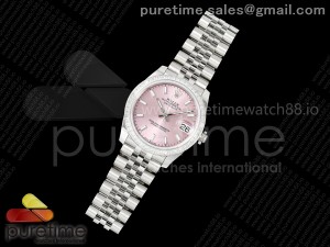 DateJust 31 SS ARF 1:1 Best Edition Pink Stick Dial Diamonds Bezel on Jubilee Bracelet ETA2688