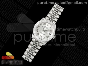 DateJust 31 SS ARF 1:1 Best Edition Silver Roman Dial Diamonds Bezel on Jubilee Bracelet ETA2688