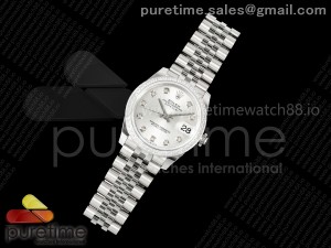 DateJust 31 SS ARF 1:1 Best Edition Silver Diamonds Dial Diamonds Bezel on Jubilee Bracelet ETA2688