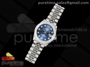 DateJust 31 SS ARF 1:1 Best Edition Blue Diamonds Dial Diamonds Bezel on Jubilee Bracelet ETA2688