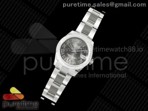 DateJust 31 SS ARF 1:1 Best Edition Gray Roman Dial Diamonds Bezel on Oyster Bracelet ETA2688