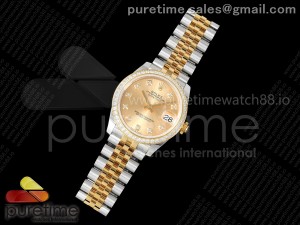 DateJust 31 SS/YG ARF 1:1 Best Edition YG Diamonds Dial Diamonds Bezel on Jubilee Bracelet ETA2688