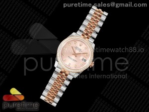DateJust 31 SS/RG ARF 1:1 Best Edition Pink Diamonds Dial Diamonds Bezel on Jubilee Bracelet ETA2688
