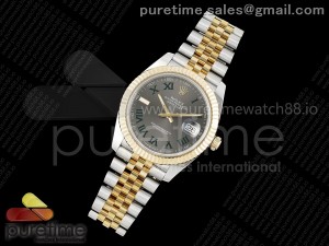 DateJust 41 126333 YG Wrapped 3EF 1:1 Best Edition Gray Dial Green Roman on Jubilee Bracelet VR3235 V2 (Weighted)