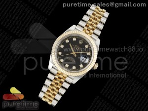 DateJust 41 126333 YG Wrapped 3EF 1:1 Best Edition Black Diamonds Dial on Jubilee Bracelet VR3235 V2 (Weighted)