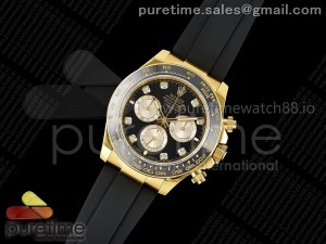 Daytona 126518 QF 1:1 Best Edition Black/YG Diamonds Dial on Oysterflex Strap SH4131 V5
