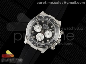 Daytona 126519 Clean 1:1 Best Edition Black/Silver Diamonds Dial on Oysterflex Strap SH4131