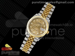 DateJust 36 SS/YG 126233 VSF 1:1 Best Edition 904L Steel YG Leaves Diamonds Dial on Jubilee Bracelet VS3235