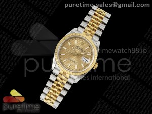 DateJust 36 SS/YG 126233 VSF 1:1 Best Edition 904L Steel YG Textured Dial on Jubilee Bracelet VS3235