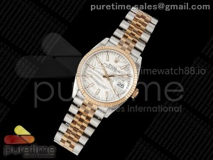 DateJust 36 SS/RG 126231 VSF 1:1 Best Edition 904L Steel Silver Leaves Dial on Jubilee Bracelet VS3235