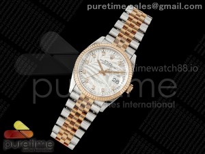 DateJust 36 SS/RG 126231 VSF 1:1 Best Edition 904L Steel Silver Leaves Diamonds Dial on Jubilee Bracelet VS3235