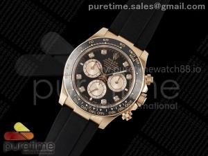 Daytona 126515 Clean 1:1 Best Edition Black/RG Diamonds Dial on Oysterflex Strap SH4131