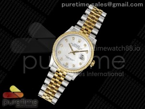 DateJust 36 126233 RSF 1:1 Best Edition White MOP Diamonds Dial on SS/YG Jubilee Bracelet A3235