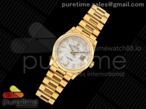 Day Date 36 YG RSF 1:1 Best Edition Meteorite Diamonds Dial on YG Bracelet A2836