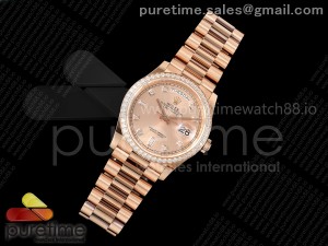 Day Date 36 RG RSF 1:1 Best Edition RG Diamonds Dial Diamonds Bezel on RG Bracelet A2836