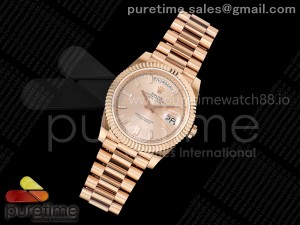 Day Date 40 RG RSF 1:1 Best Edition RG Crystal Dial on RG Bracelet A2836 (155g)