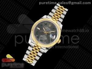 DateJust 41 126333 SS/YG RSF 1:1 Best Edition Gray Dial Green Roman on Jubilee Bracelet A3235