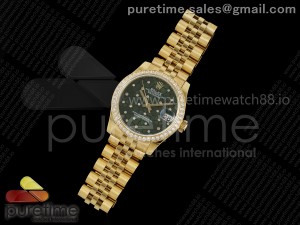 DateJust 31 YG Diamonds Bezel RSF 1:1 Best Edition Green Flower Dial on Jubilee Bracelet A2824
