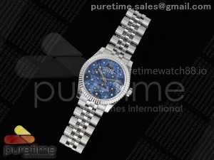 DateJust 31 SS RSF 1:1 Best Edition Blue Flower Dial on Jubilee Bracelet A2824