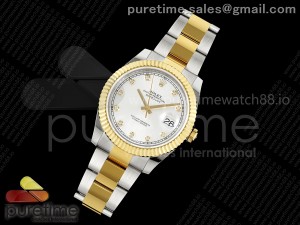 DateJust 41 126303 SS/YG RSF 1:1 Best Edition Silver DIamonds Dial on Oyster Bracelet A3235