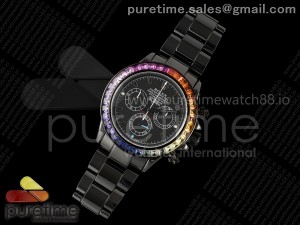 Daytona Black Ceramic Case and Bracelet Black Rainbow Dial Rainbow Bezel SONIC Best Edition SA4130