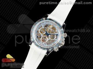 Daytona Aet Remould Transparent SONIC Best Edition Skeleton Dial on White Rubber Strap SA4130
