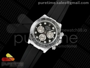 Daytona 126519 VSF 1:1 Best Edition Black/Silver Diamonds Dial on Oysterflex Strap VS4131 V2 (Weighted)