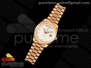 Day Date 40 RG 228235 THBF 1:1 Best Edition White MOP Dial on President Bracelet VR3255 V3 (Gain Weight)