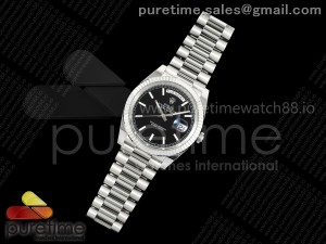 Day Date 40 SS 228236 THBF 1:1 Best Edition Black Stick Dial on President Bracelet VR3255 V3 (Gain Weight)