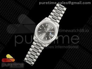Day Date 40 SS 228236 THBF 1:1 Best Edition Gray Stick Dial on President Bracelet VR3255 V3 (Gain Weight)