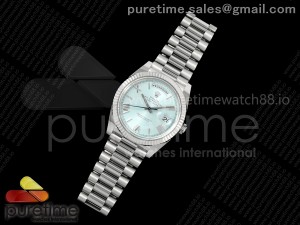 Day Date 40 SS 228236 THBF 1:1 Best Edition Ice Blue Roman Dial on President Bracelet VR3255 V3 (Gain Weight)