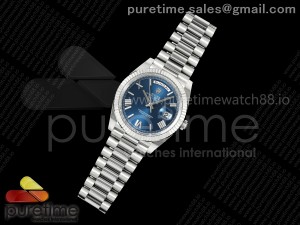 Day Date 40 SS 228236 THBF 1:1 Best Edition Blue Roman Dial on President Bracelet VR3255 V3 (Gain Weight)